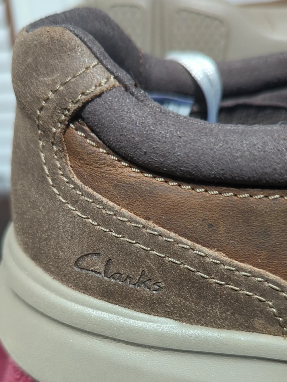 Men's  CLARKS Slip-On Bradley Step  Leather Casual Shoes in Brown New!!! Comfort